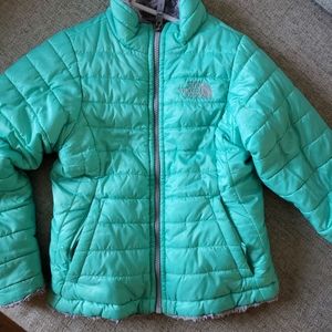 Girls reversible north face coat